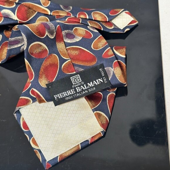 Pierre Balmain Silk Necktie Tie Bubbles Blue Purple Psy Psychedelic Orange Loud - Picture 10 of 10